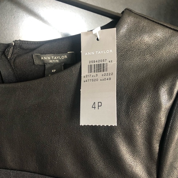 Ann Taylor TShirt style dress with faux leather accent. - Picture 4 of 5